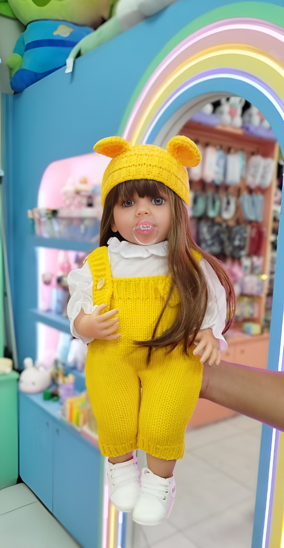 عروسک سیلیکونی هوشمند بالباس بافتنی